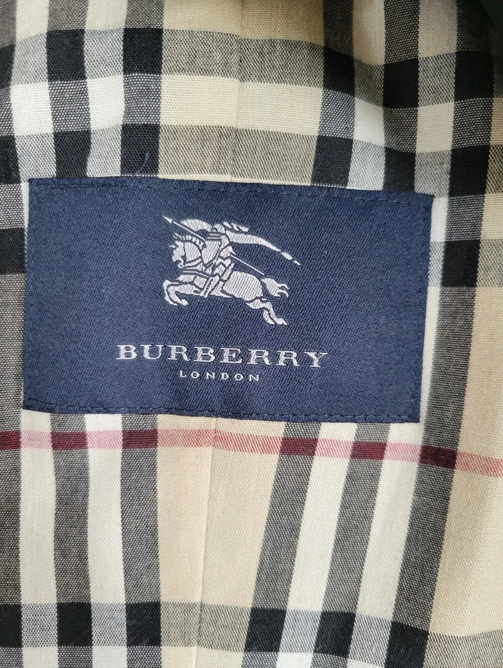 Burberry London Vintage Black Nova Check Snap Front Coat Size 12 - Picture 11 of 16